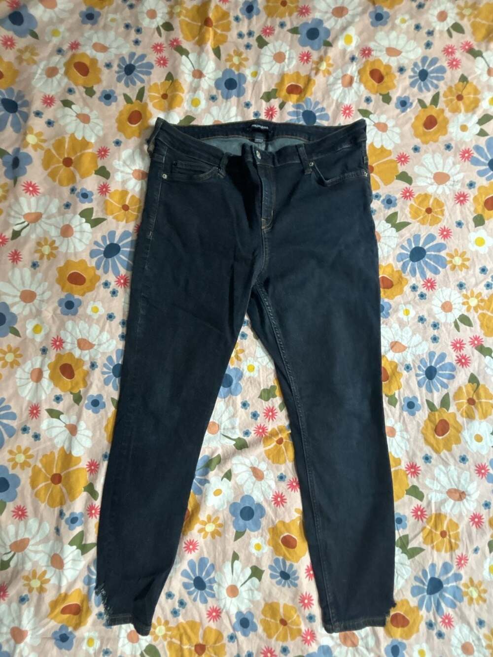 Calvin Klein Jeans CKJ 001 Dark Wash Skinny Jeans with Raw Hem